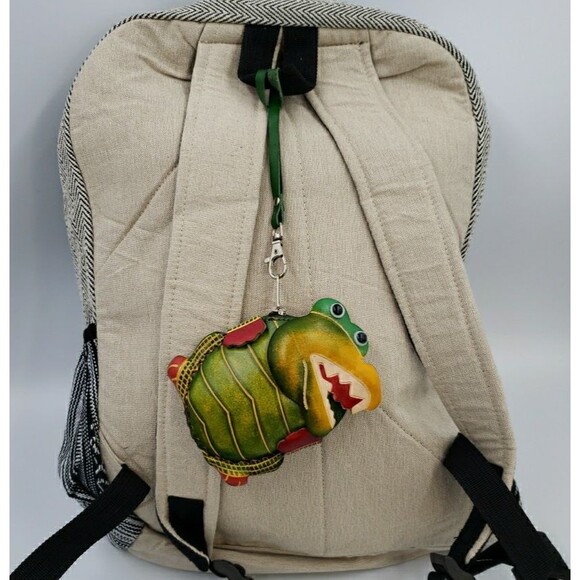 Dino Alligator Handmade Cool Reptile Gift Leather Wristlet Wallet Zip Coin Purse - Picture 3 of 12